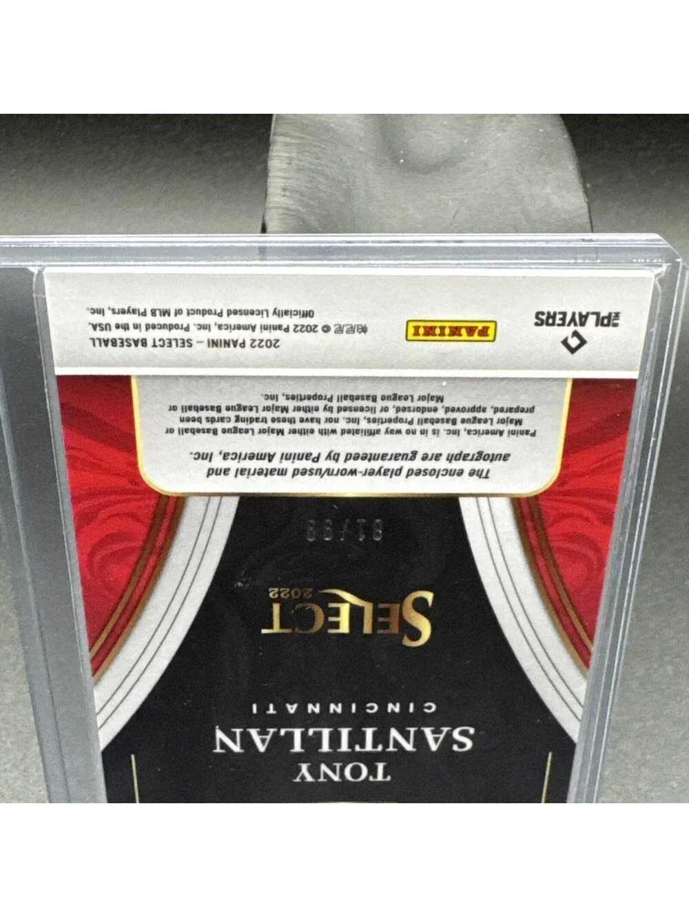 Tony Santillan Rookie Card Select No. RJA-TO Panini 2022 Autograph and Swatch
